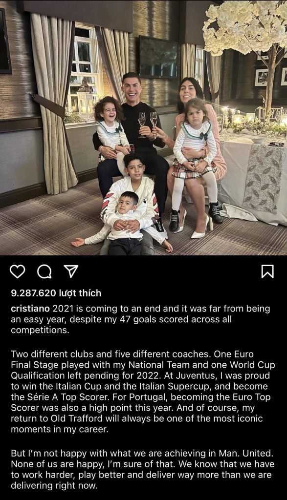 Ronaldo Không Hài Lòng Về Những Gì Đạt Được Với Mu