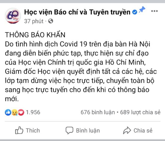 Vừa Thông Báo Đi Học Lại, Hai Trường Đh Bất Ngờ 'Quay Xe' Tiếp Tục Cho Sinh Viên Học Trực Tuyến