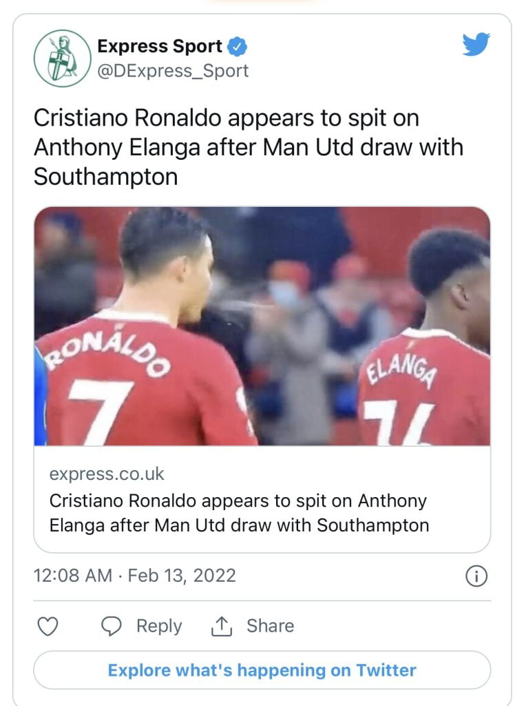 Ronaldo Nhổ Nước Bọt Vào Đồng Đội Sau Trận Hòa