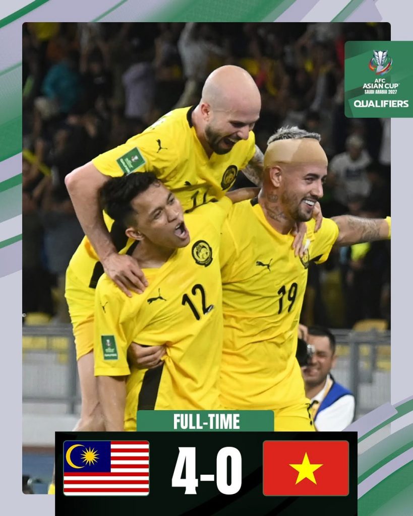 Tuyển Malaysia Thắng Đậm 4-0: Cơn Lốc Nhập Tịch Cuốn Phăng Giấc Mơ Việt Tại Bukit Jalil