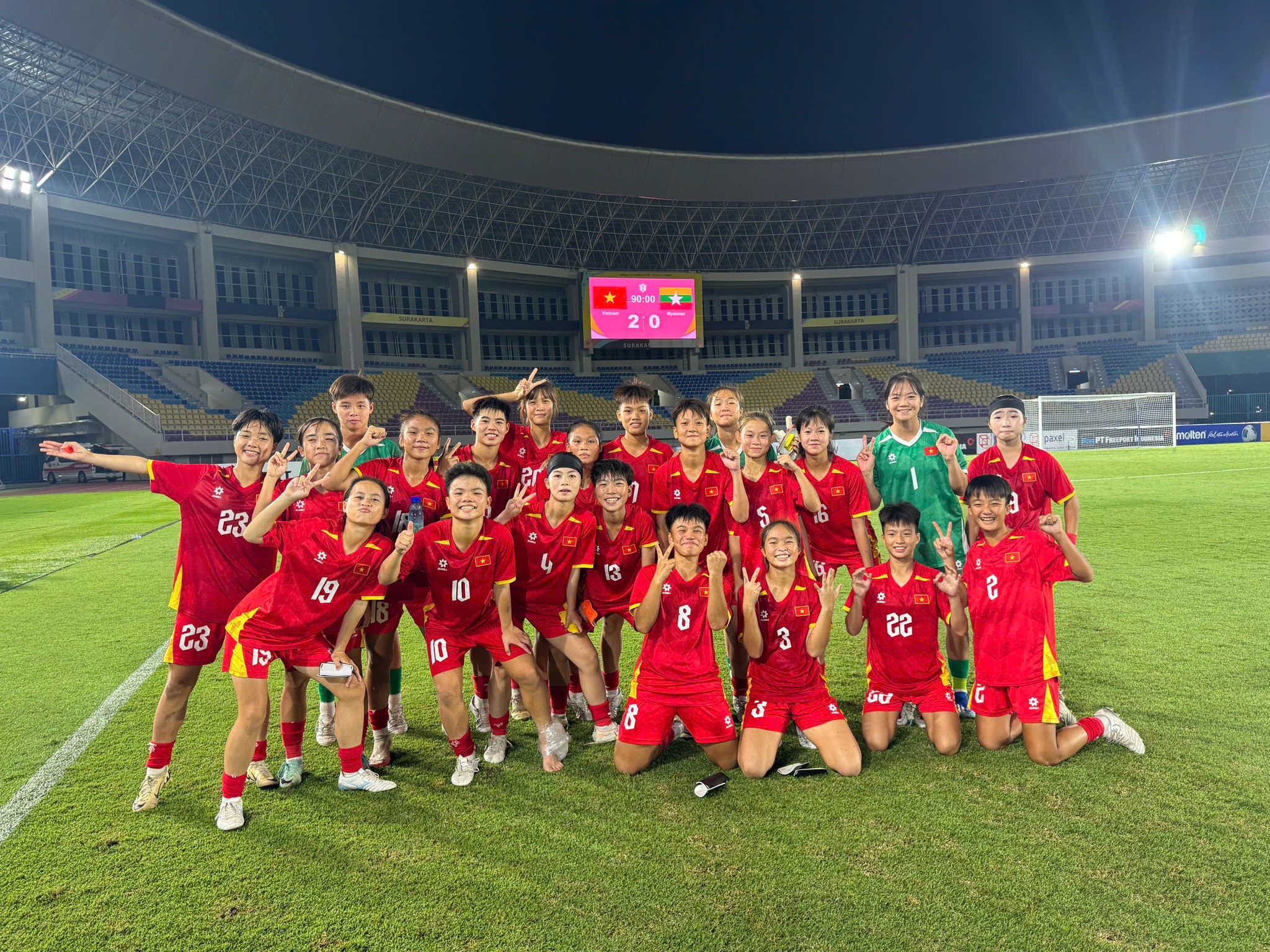 U16 nữ Việt Nam thắng U16 Myanmar 2-0, giành vé bán kết ĐNÁ 2025