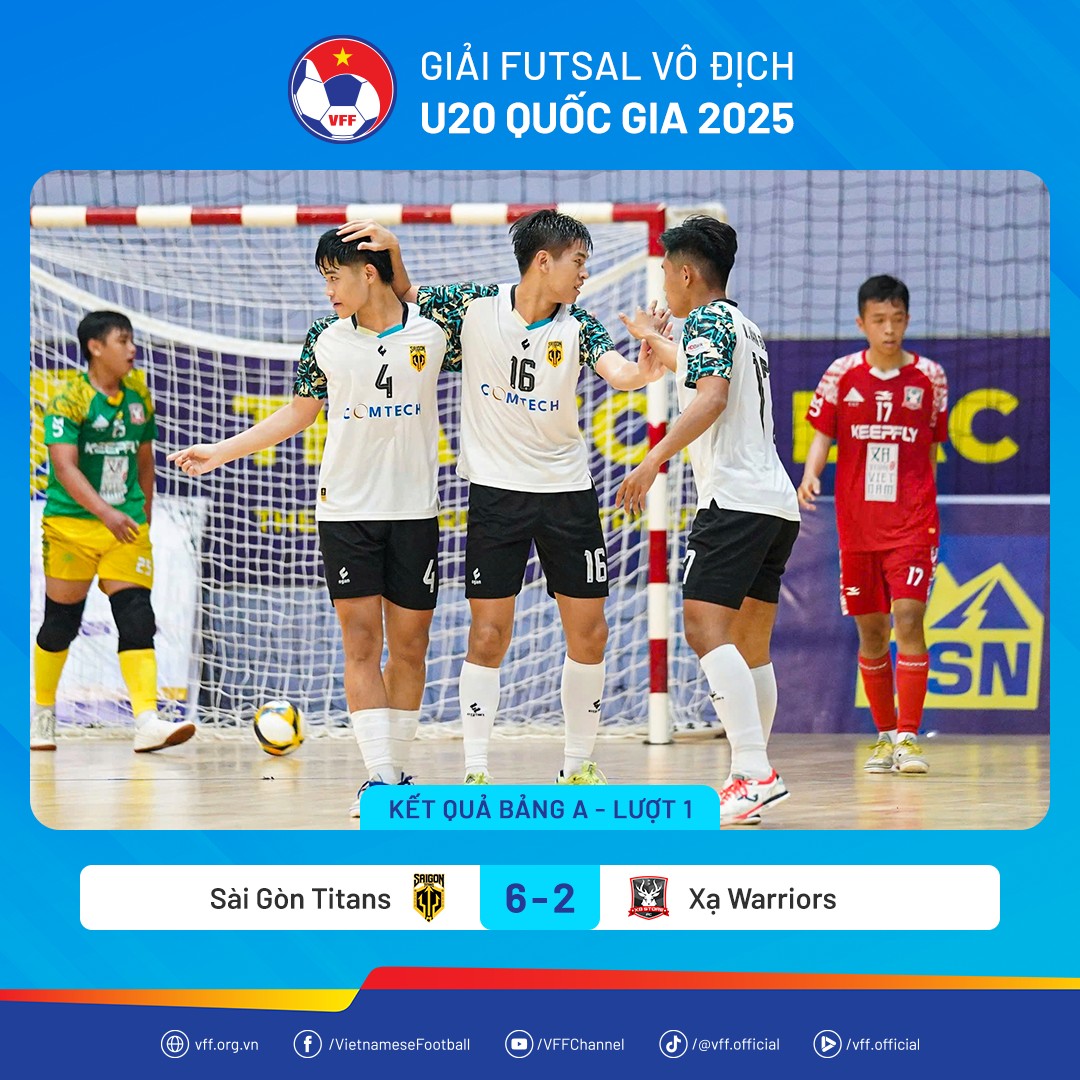 Giải futsal vô địch U20 quốc gia 2025 khởi tranh sôi động tại TP.HCM