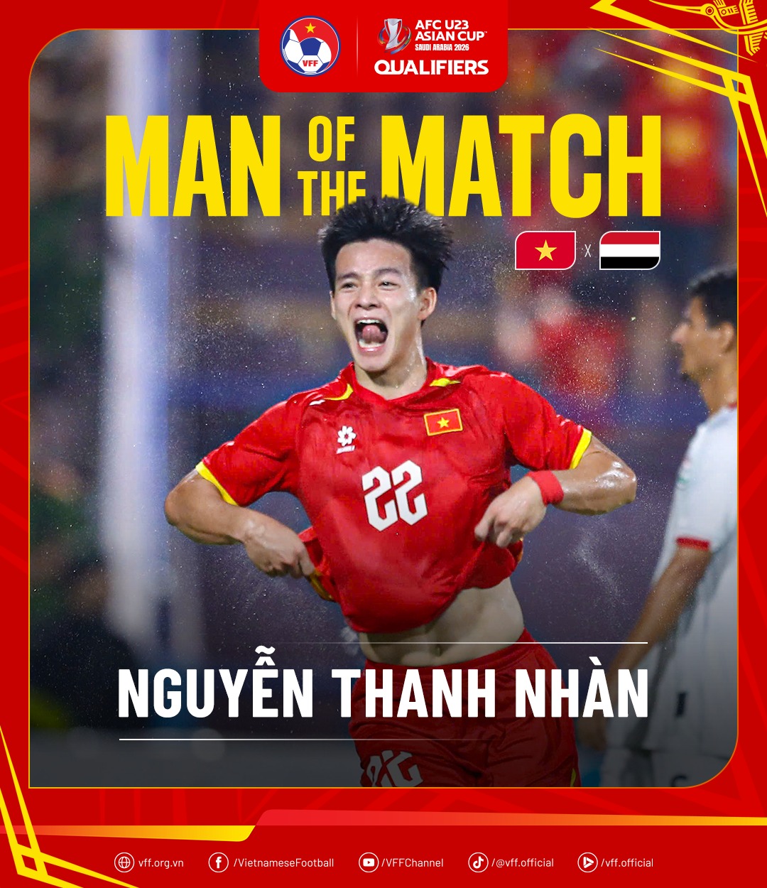 Nguyễn Thanh Nhàn – Người hùng U23 Việt Nam trước U23 Yemen
