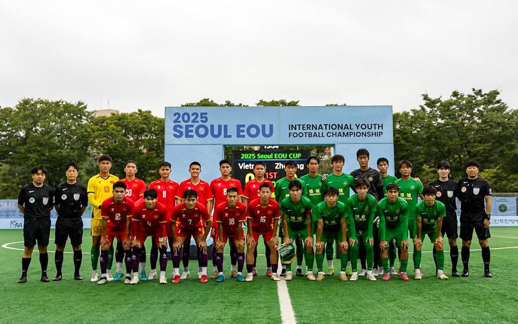 U18 Việt Nam thắng U18 Zhejiang 4-0 tại Seoul Eou Cup 2025