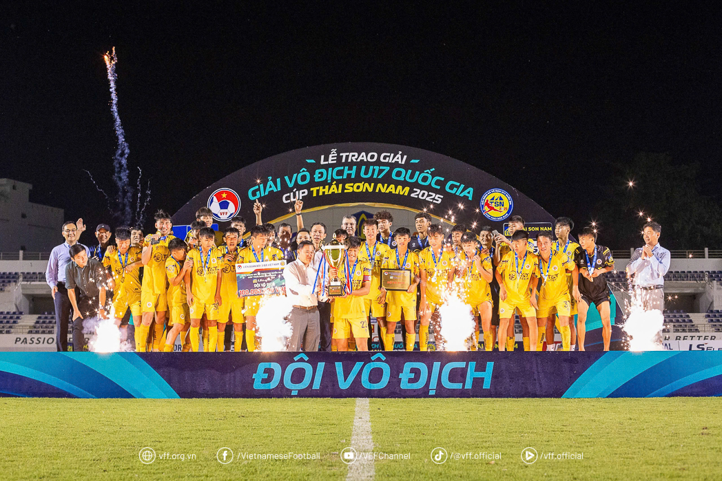 U17 Hà Nội vô địch Giải U17 Quốc gia – Cúp Thái Sơn Nam 2025