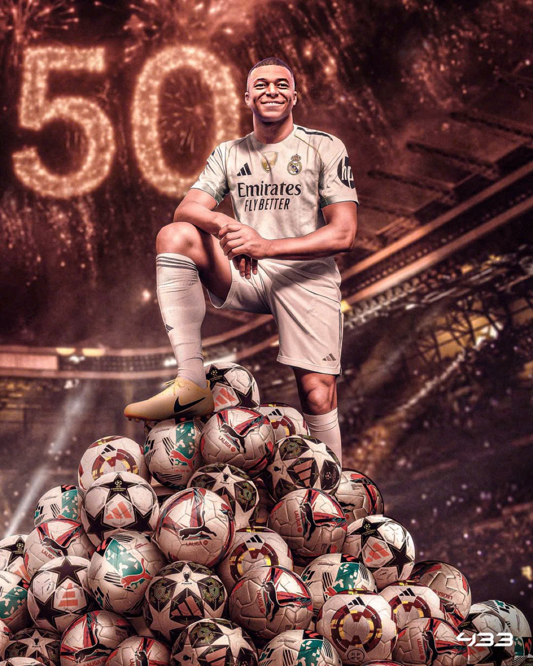 Kylian Mbappe cán mốc 50 bàn cho Real Madrid tại Cúp C1