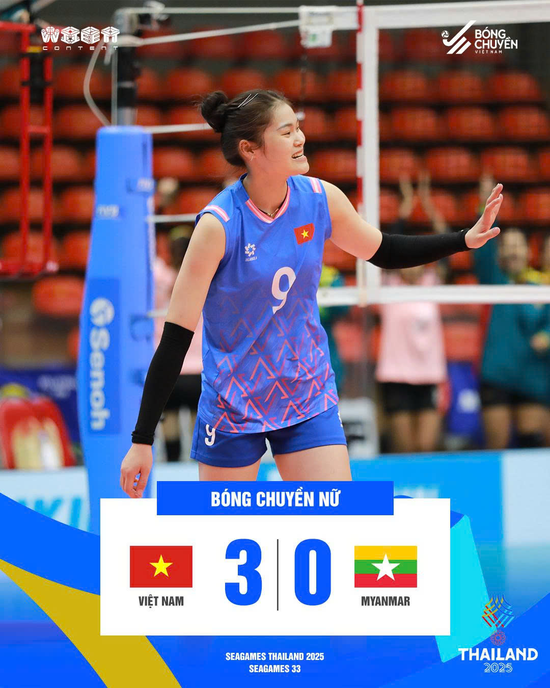 Bóng chuyền nữ Việt Nam có màn ra quân thuận lợi trước Myanmar tại SEA Games 33