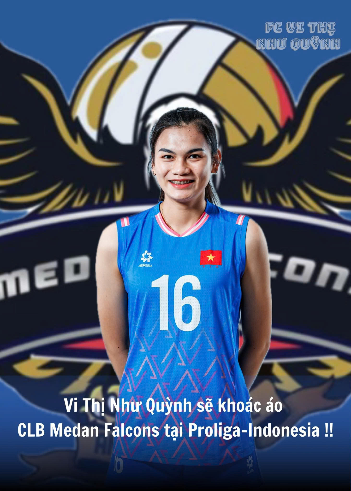 Như Quỳnh sang Indonesia hội quân Medan Falcons, sẵn sàng cho Proliga 2026