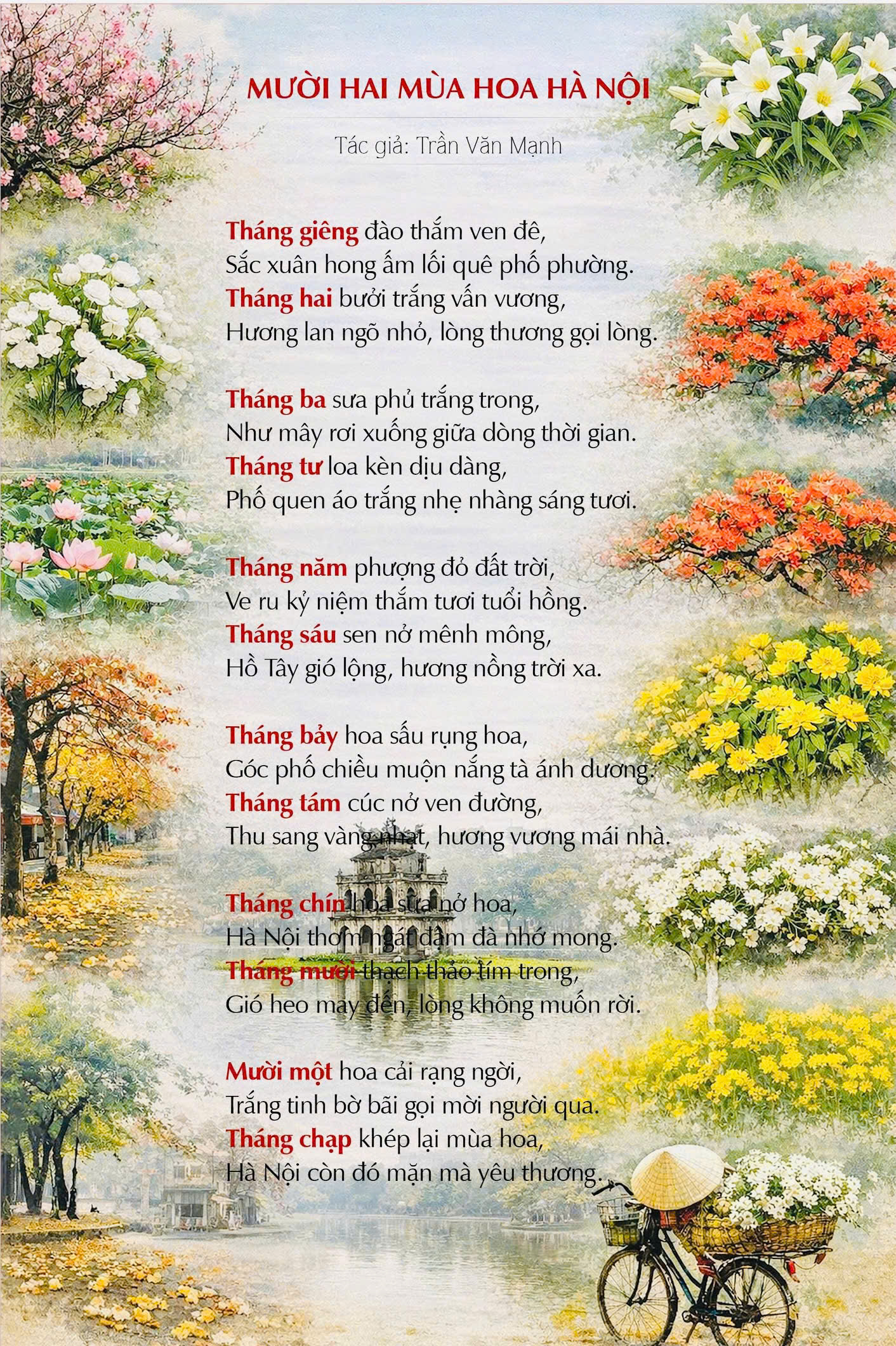 Mười hai mùa hoa Hà Nội – Bản giao hưởng hoa và ký ức của một thành phố