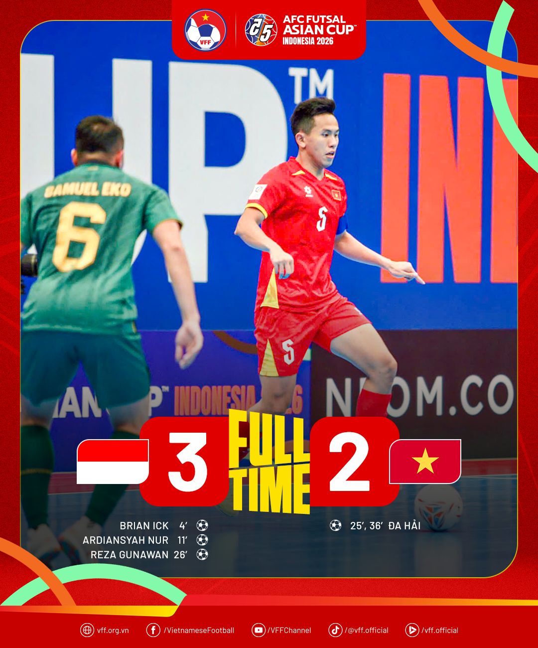 Futsal Việt Nam khép lại VCK châu Á 2026 sau trận tứ kết nghẹt thở