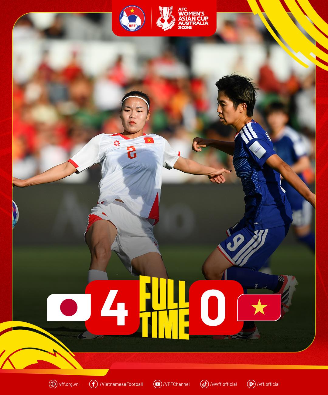 Tuyển nữ Việt Nam khép lại hành trình tại VCK nữ châu Á 2026 sau trận thua Nhật Bản