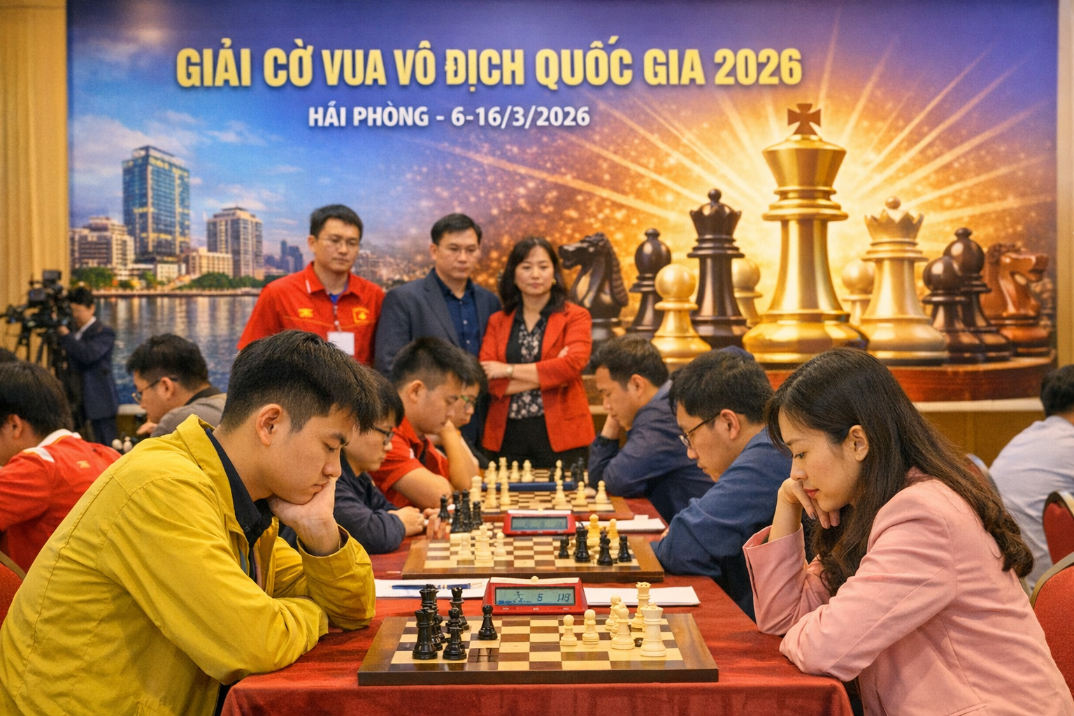 Giải cờ Vua vô địch quốc gia 2026: Hải Phòng đón hơn 150 kỳ thủ tranh tài