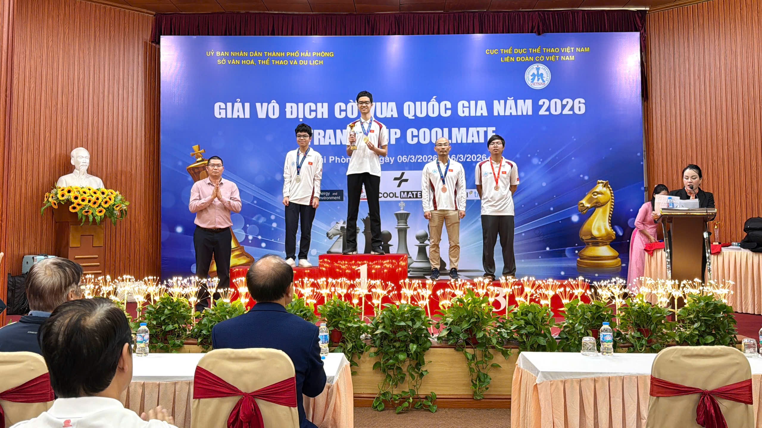Giải vô địch cờ vua quốc gia 2026: Bành Gia Huy và Lương Phương Hạnh lên ngôi cờ tiêu chuẩn