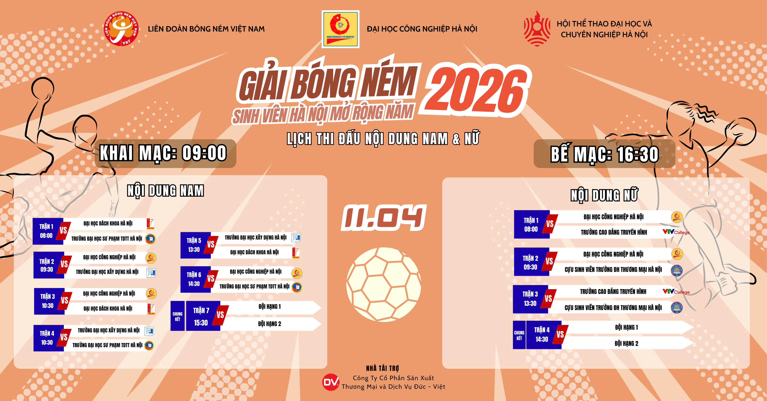Giải bóng ném sinh viên Hà Nội mở rộng 2026: Sân chơi bùng nổ của đam mê và khát vọng