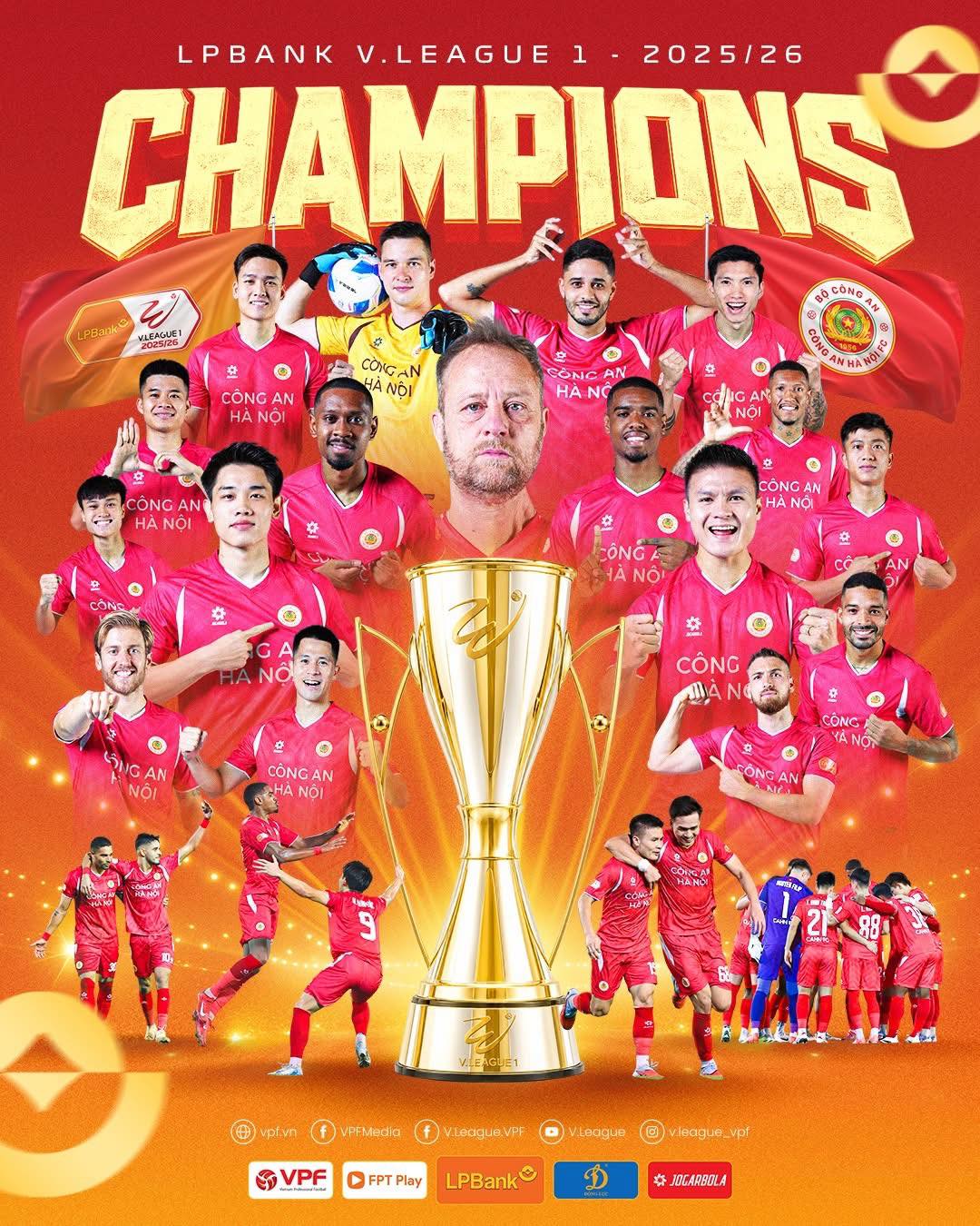 CAHN VÔ ĐỊCH V.LEAGUE 2025-2026: THÀNH QUẢ CỦA BẢN LĨNH VÀ KHÁT VỌNG LỚN