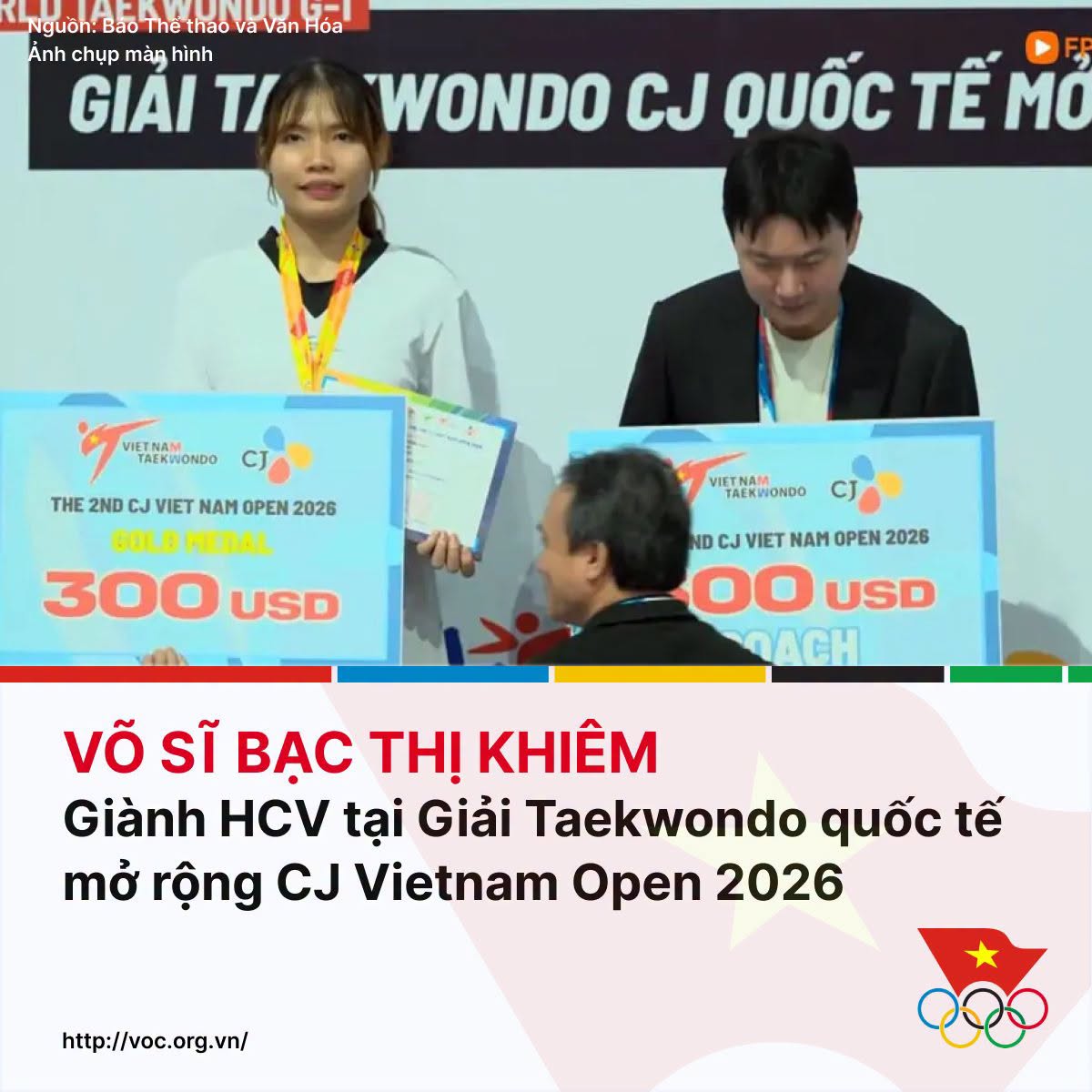 Taekwondo Việt Nam bứt phá ngoạn mục, đứng đầu bảng tổng sắp CJ Vietnam Open 2026