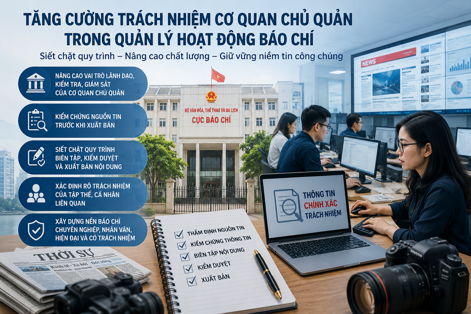 Cục Báo chí yêu cầu nâng cao trách nhiệm cơ quan chủ quản, siết chặt quy trình quản lý hoạt động báo chí