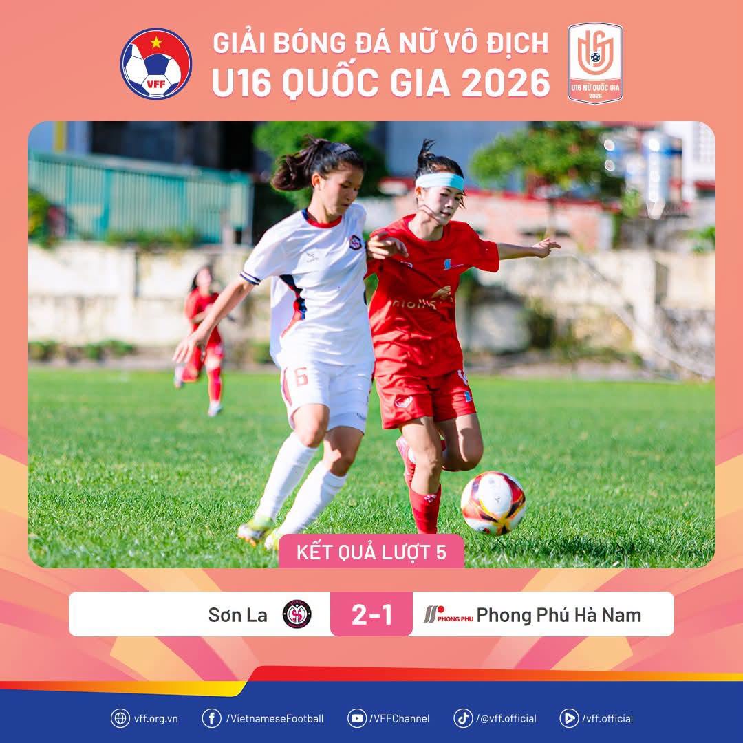 Sơn La tạo cú sốc trước Phong Phú Hà Nam, cuộc đua vô địch U16 nữ Quốc gia 2026 thêm kịch tính