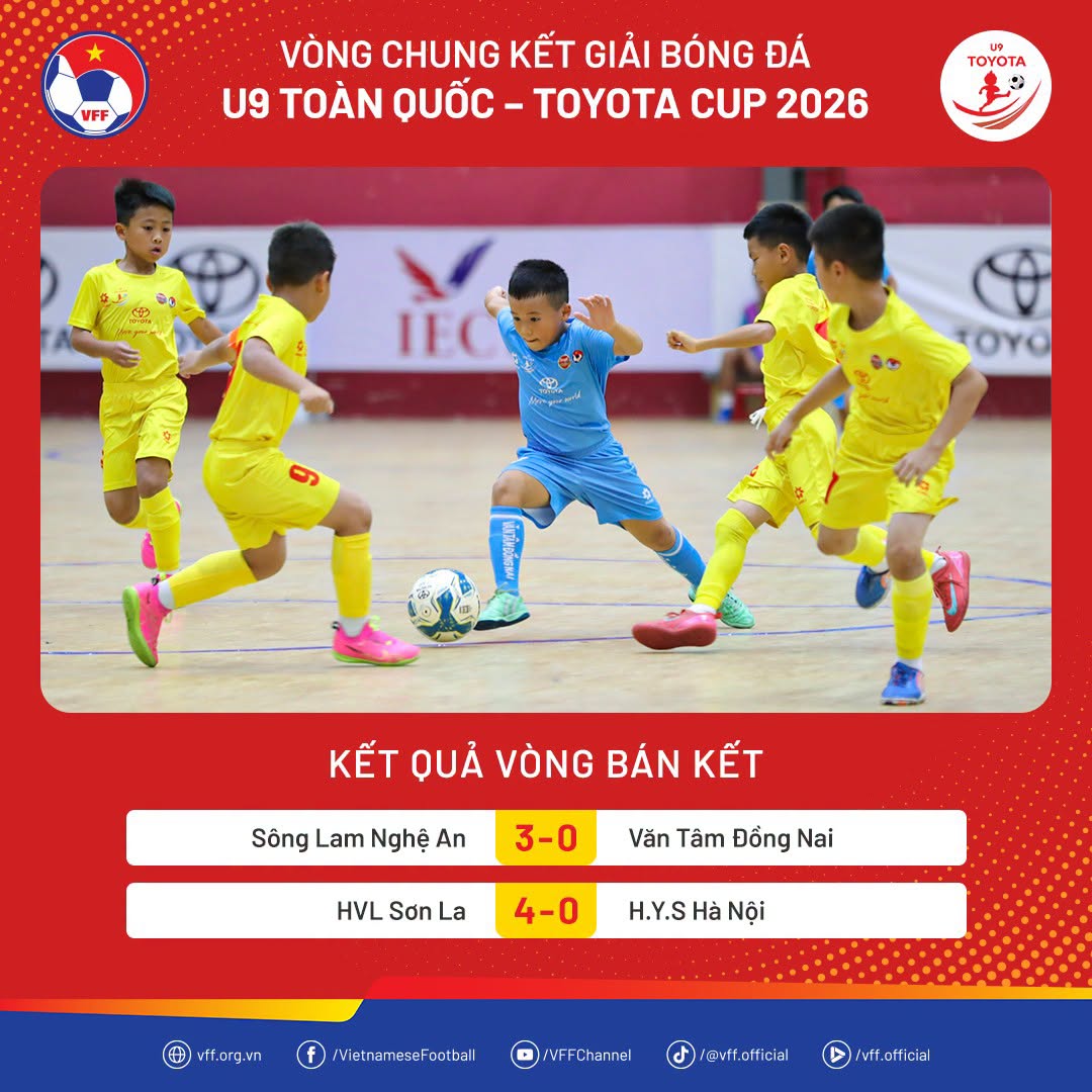 U9 SLNA và HVL Sơn La giành vé tranh ngôi vô địch Toyota Cup 2026