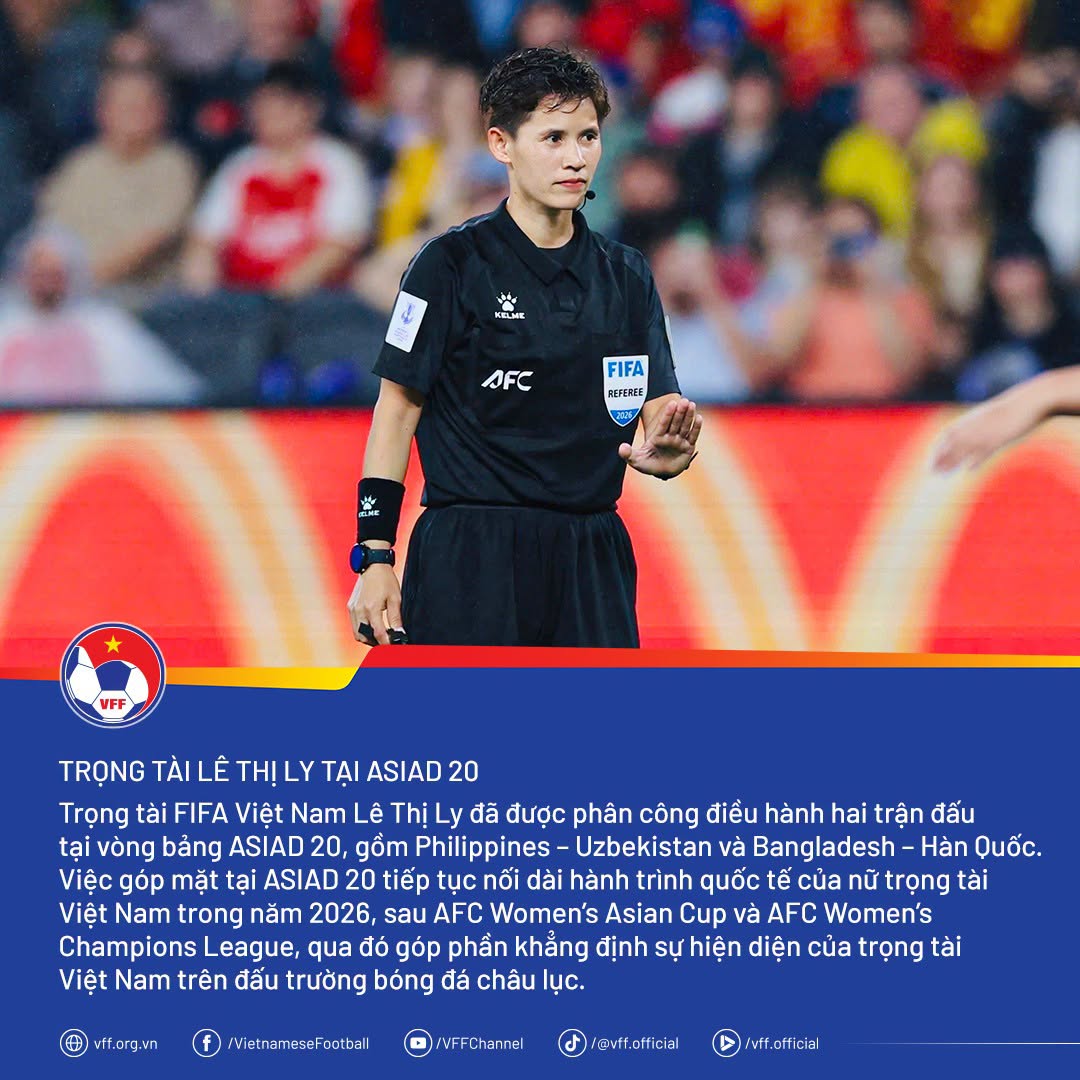 Lê Thị Ly – dấu ấn trọng tài Việt Nam trên sân khấu ASIAD 20