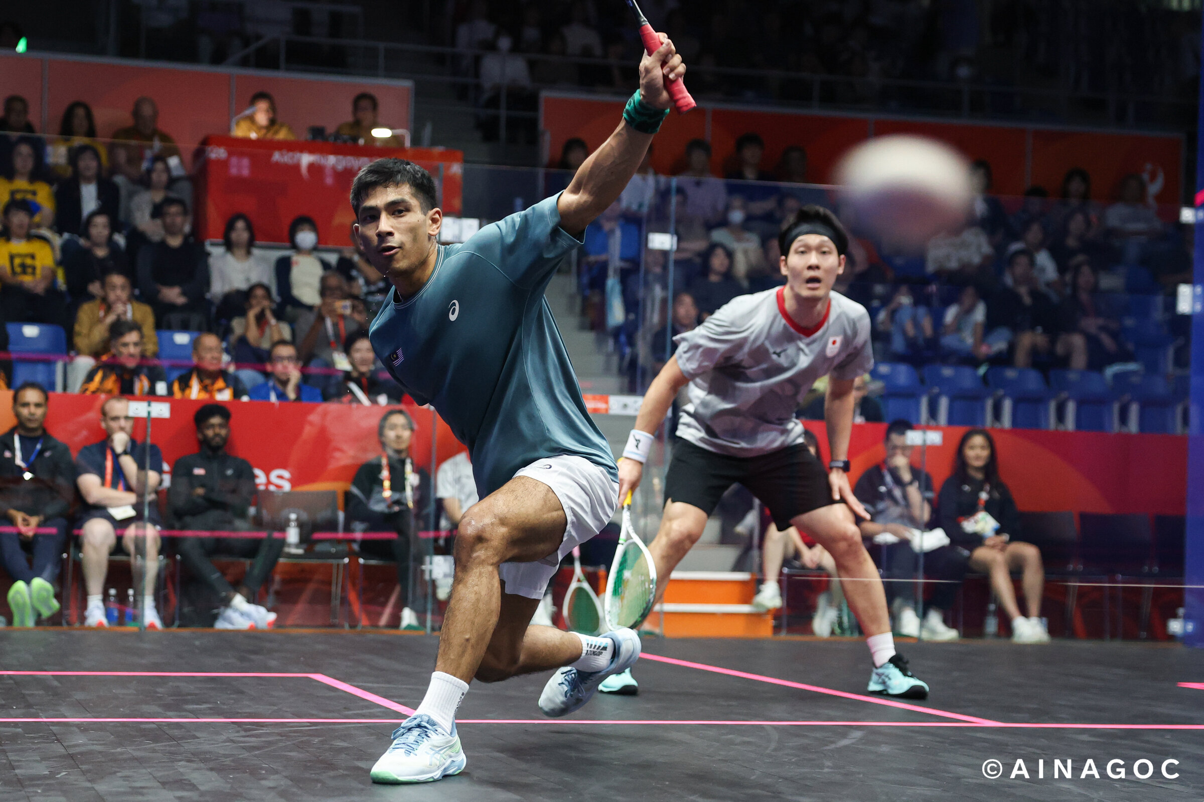 Sanjay Jeeva tạo bước ngoặt, Malaysia vượt Nhật Bản ở tứ kết squash Asian Games 2026