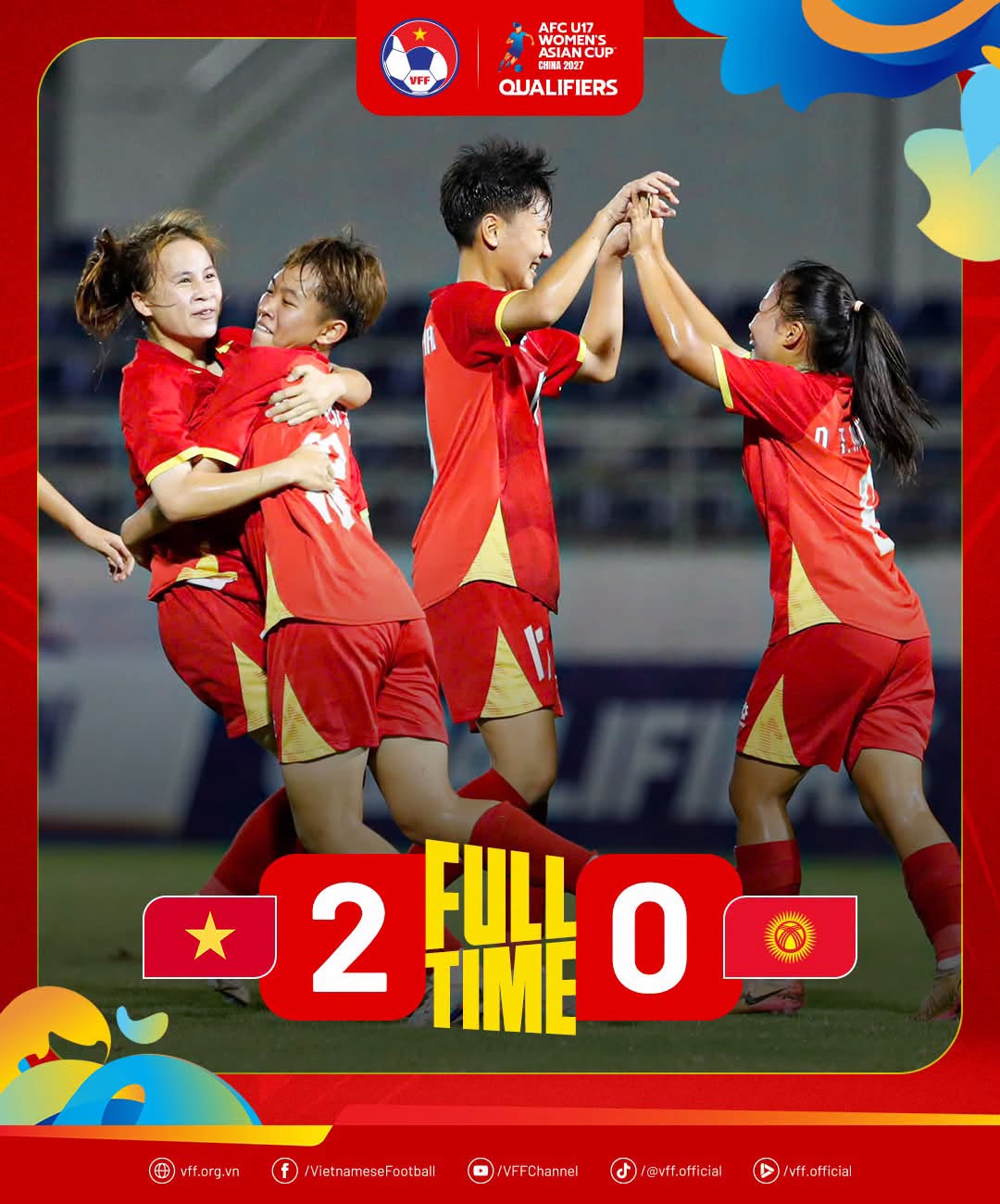 U17 nữ Việt Nam toàn thắng, giành vé dự Vòng chung kết châu Á 2027