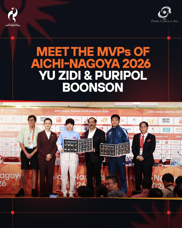 Yu Zidi và Puripol Boonson trở thành hai gương mặt nổi bật nhất ASIAD Aichi-Nagoya 2026